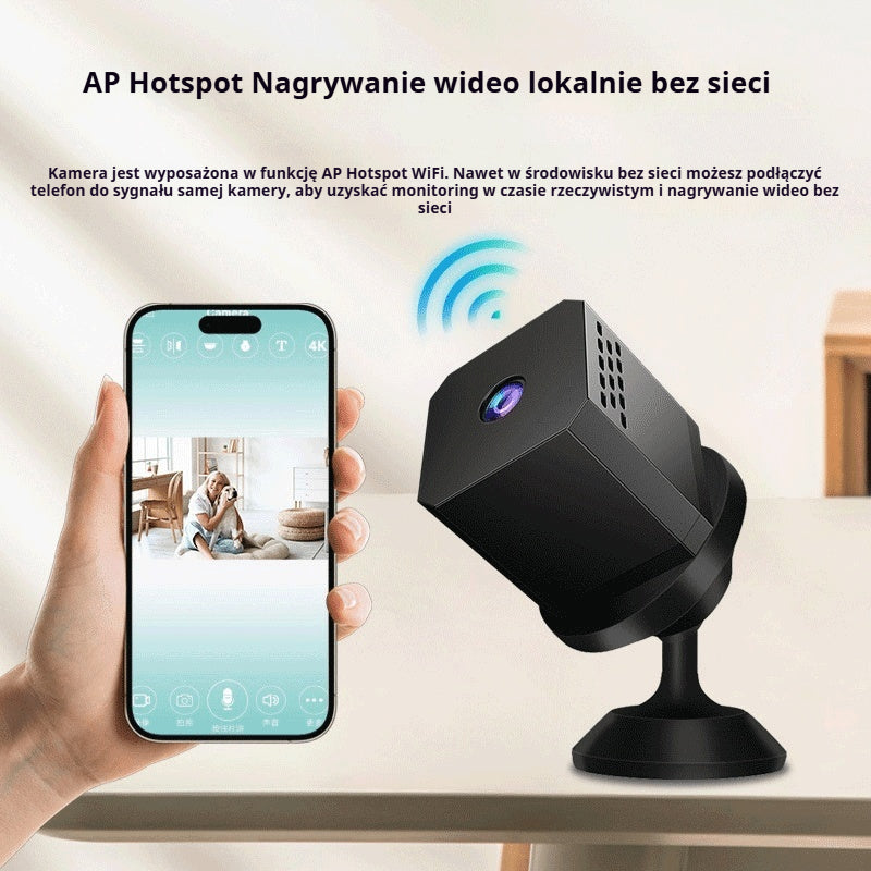 🏠📹🕵️【Bezpośrednia obniżka 100 zł】🔥Mała kwadratowa kamera, HD inteligentna kamera, bezprzewodowy zdalny monitoring domu z obsługą WiFi
