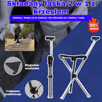 ✨ Dwufunkcyjny składany kij do chodzenia z siedziskiem, antypoślizgowy kij chroniący przed upadkiem, składany i przenośny ✅ Teleskopowy kij trekkingowy