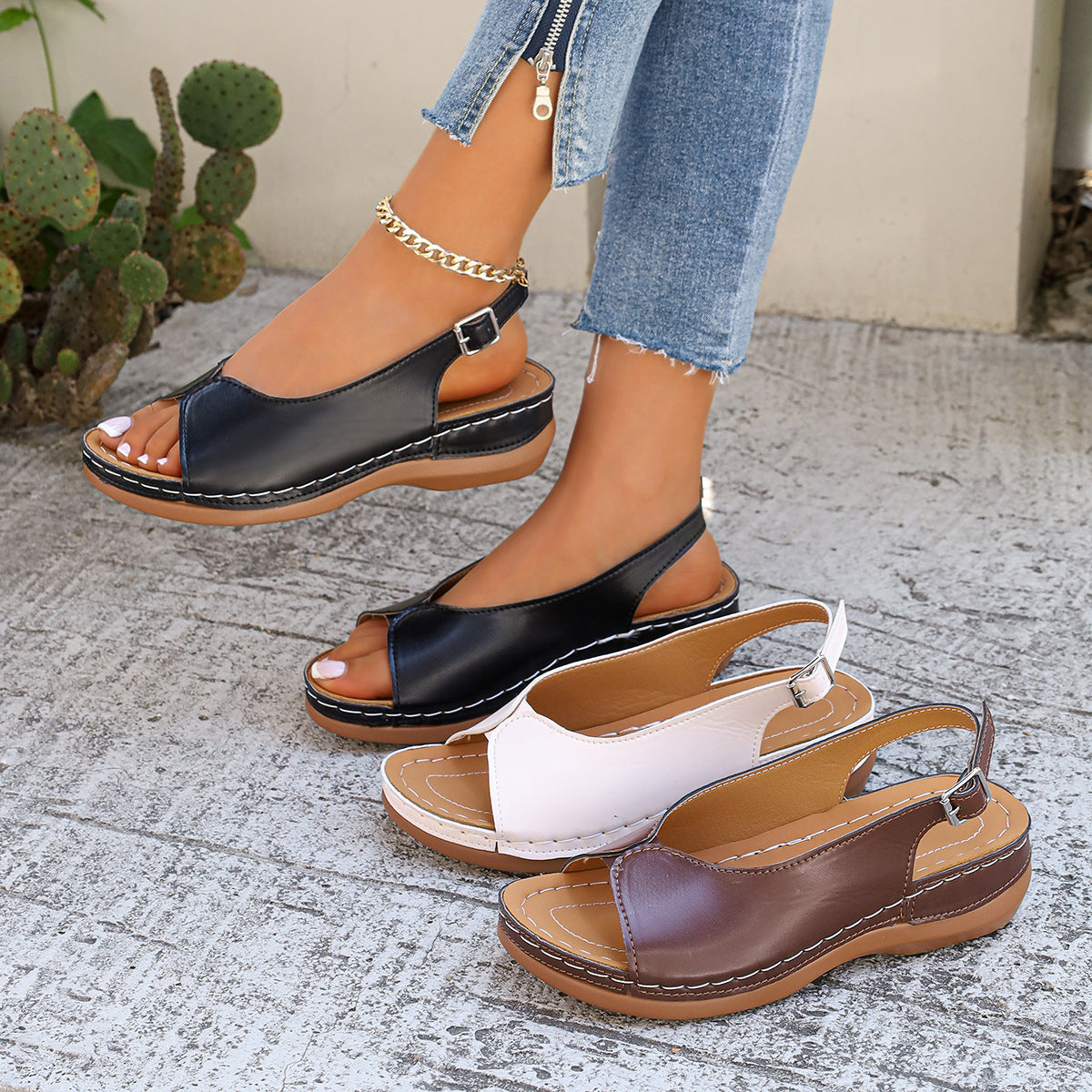 👡 Sandały rzymskie z najwyższej jakości skóry bydlęcej – gruba, anatomiczna podeszwa, szybkie zapięcie na rzep i duże rozmiary 36-43! ☀️✨