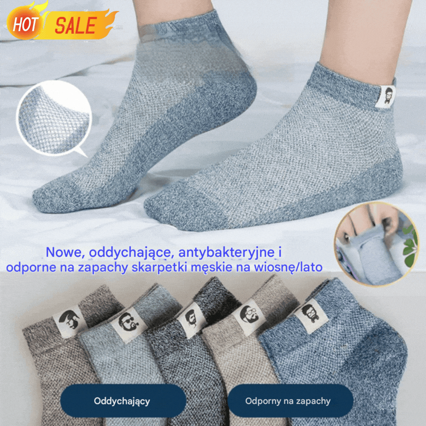 🔥Kup 5, a 5 dostaniesz gratis【10 par】🧦Oddychające, antybakteryjne i antyzapachowe skarpetki męskie, nowość na rok 2026, wiosna/lato