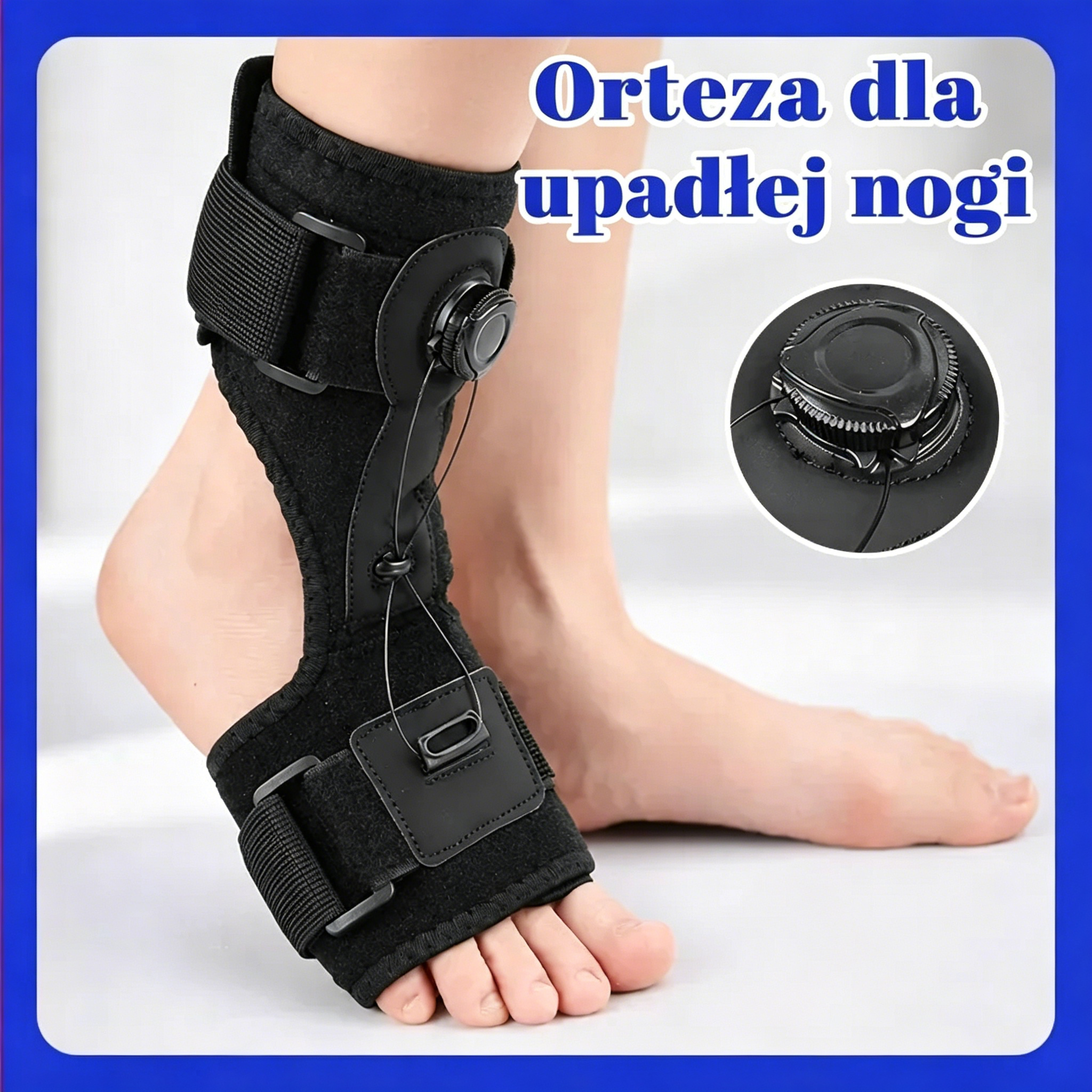 💥 -50% | 59,5 zł/szt. 🦶【2 szt.】Orteza na Opadającą Stopę – Regulacja Pokrętłem, Stabilizacja i Komfort 24/7