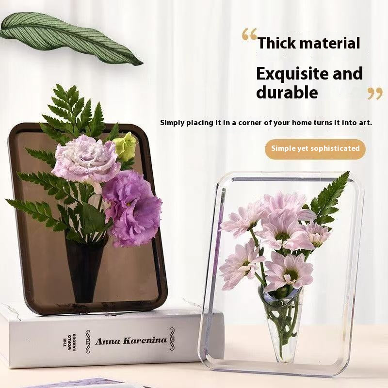 💐【Kup 1, otrzymaj 1 gratis】Wysokiej jakości wazon z ramką na zdjęcia na biurko