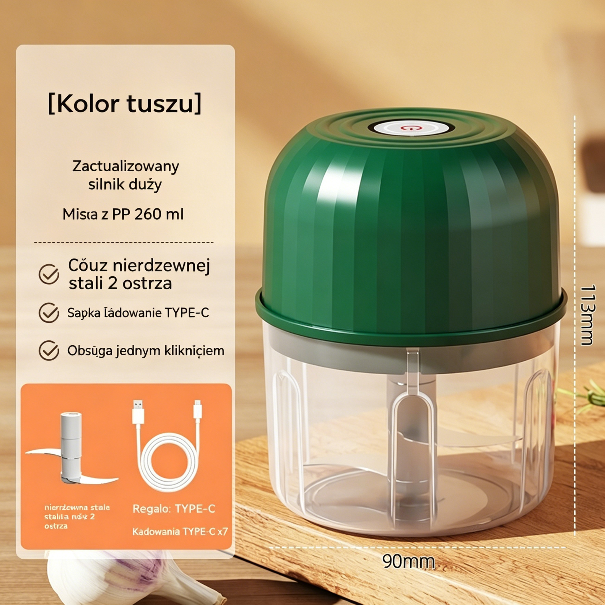 🔥 Posiekaj Warzywa w Kilka Sekund – Bezprzewodowy Mini Siekacz!