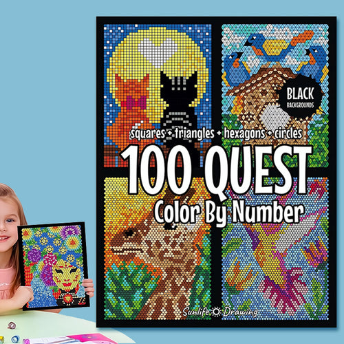 50% zniżki🎄🎨 100 kolorowanek QUEST według numerów