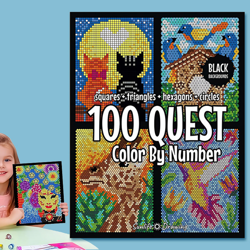 50% zniżki🎄🎨 100 kolorowanek QUEST według numerów