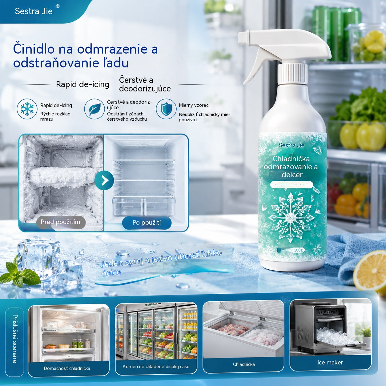 🏠❄️【500ML】✨Środek do odszraniania lodówki o dużej pojemności