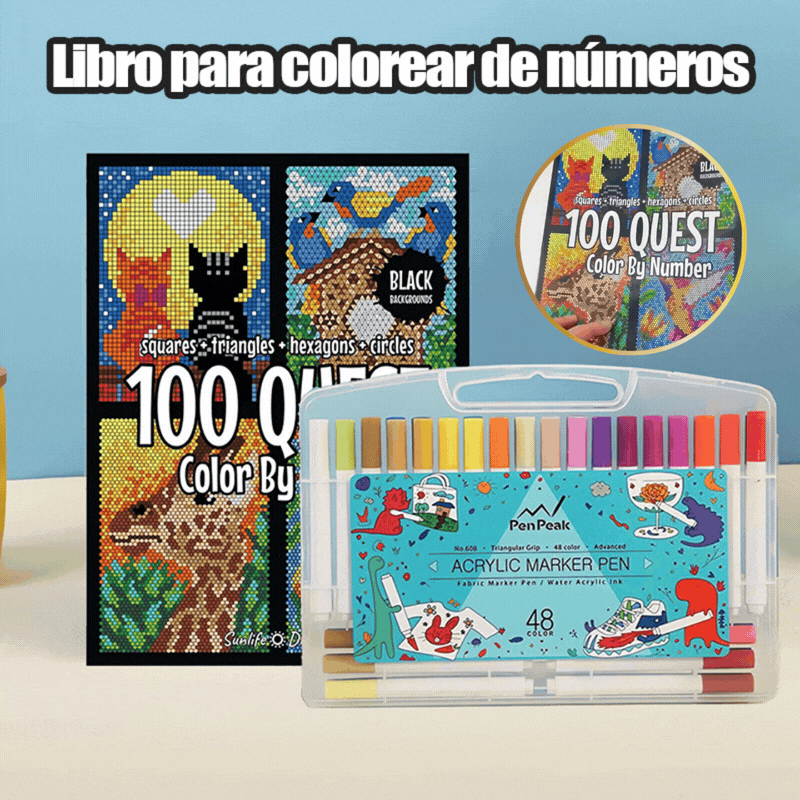 50% zniżki🎄🎨 100 kolorowanek QUEST według numerów