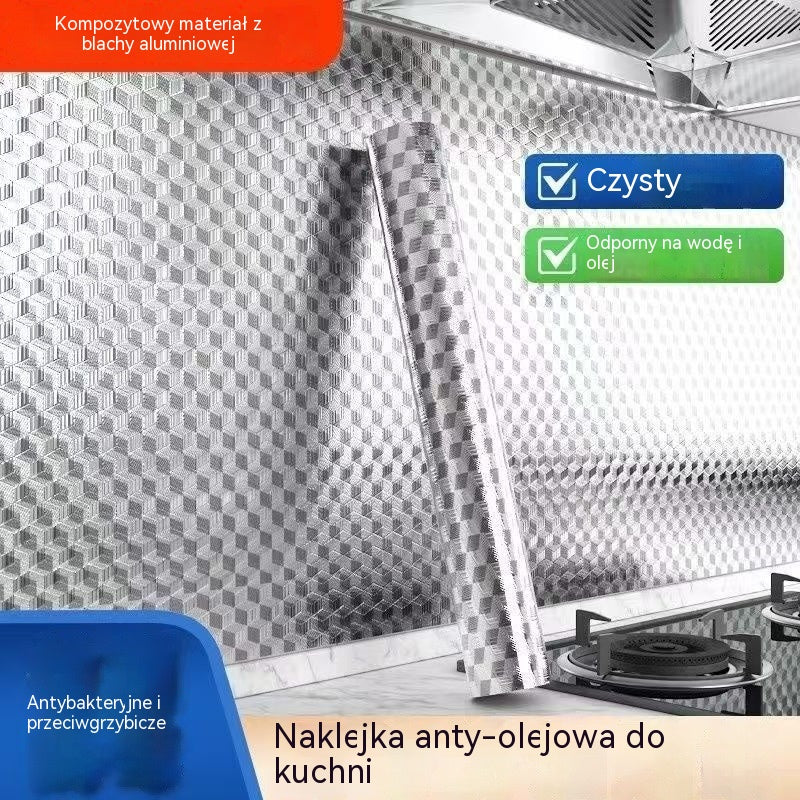 【30 cm × 10 m】🛡️ Zdejmowana samoprzylepna folia aluminiowa – odporna na tłuszcz, wysoką temperaturę i łatwa w czyszczeniu