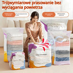 🧳【Zestaw 5 sztuk】💨 Duże kompresowalne worki próżniowe do przechowywania: nie wymagają pompy, są szczelne, idealne do użytku w domu i w walizce, pozwalają zaoszczędzić dużo miejsca ✈️