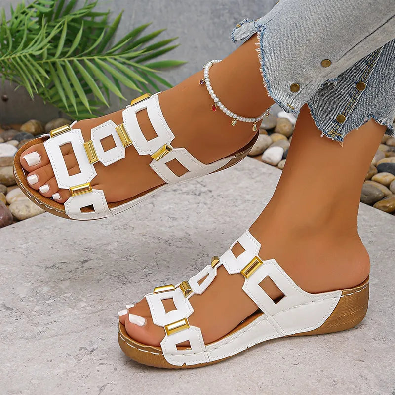 👡【Wygodne, brak zmęczenia podczas chodzenia】Sandały w stylu retro na platformie i koturnie (ortopedyczne)