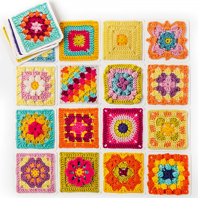【50 wzorów mieszanych i dopasowywanych】Zestaw kwadratowych kart babci